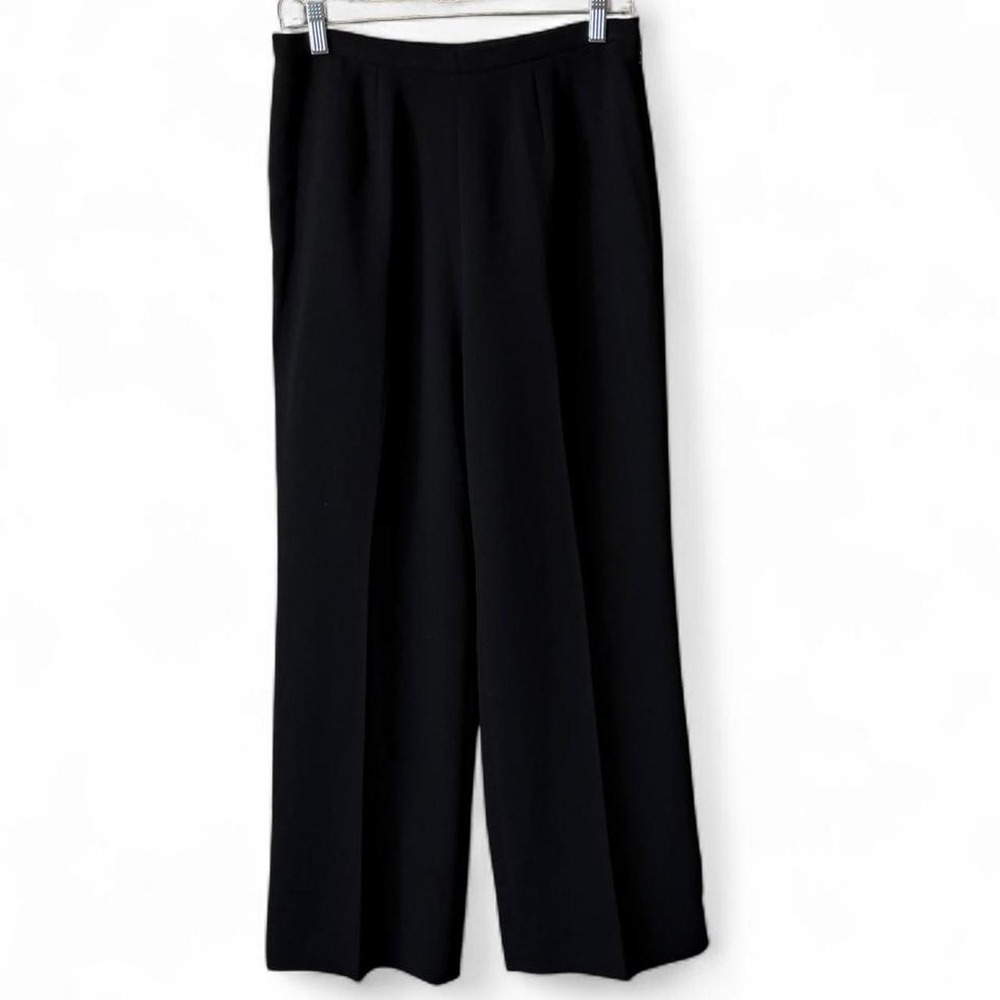 Vintage 90s Le Suit Black Wide Leg Dress Pants, Women's Size 8